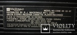 MacDonald MODEL NO CODE 06-33-67 переносная магнитола, фото №9