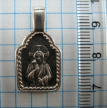 Серебряный Кулон Икона Иконка Иисус Христос Вседержитель Пантократор 925 проба Серебро 857, фото №3