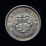 Великобритания 3 пенса 1938  Unc серебро, фото №3