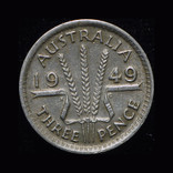 Австралия 3 пенса 1949 серебро, фото №2