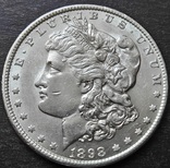 1 Доллар 1898 год . Морган. Серебро., фото №2
