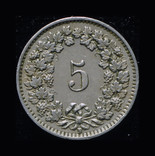 Швейцария 5 раппен 1925, фото №2