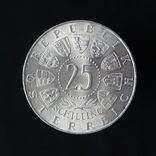 25 Шиллингов 1960 40 лет Каринтийскому референдуму (Серебро 0.800, 13г), Австрия, фото №3