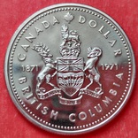 1 Доллар 1971 год, 100 лет присоединению Британской Колумбии, Канада, серебро, фото №4