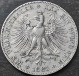 1 Талер 1860 р. Франкфурт Серебро, фото №3