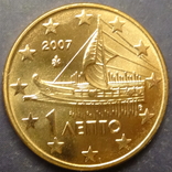 1 євроцент Греція 2007 UNC, фото №2