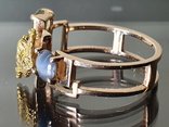 Золотое (585) кольцо с золотым самородком, хризобериллом, демантоидом, фото №9
