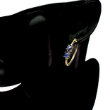 Серьги-кольца с натуральными танзанитами, фото №2