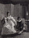 Старинная гравюра. 1820 год. Произведение Сервантеса (20х13см.)., фото №2