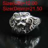 (21,50) Мужское серебряное кольцо -  голова льва с  камнем, photo number 2