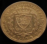 80 лир 1825 год Карл Феликс Италия золото 25.6 г, фото №3