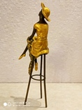 Бронзовая статуэтка "Дама на стуле. В золоте." - бронза или латунь., фото №8