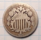 США 5 центов, 1867 год  Щит Союза, фото №2