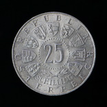 25 Шиллингов 1963 300 лет Евгения Савойского (Серебро 0.800, 13г), Австрия, фото №3