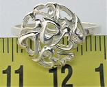 Кольцо перстень серебро 925 проба 2,43 грамма 19 размер, фото №5