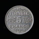 5 Франков 1934, Тунис, фото №2