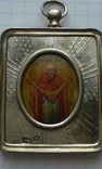Икона на перламутре "Покрова" в серебряном окладе 84, фото №4