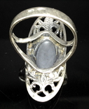 Кольцо, серый камень, фото №7