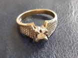 Золотое кольцо с бриллиантами 585 проба. 64 камня - 0,32 карата. 1 камень - 0,16 карата, фото №2