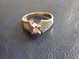 Золотое кольцо с бриллиантами 585 проба. 64 камня - 0,32 карата. 1 камень - 0,16 карата, фото №4