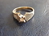 Золотое кольцо с бриллиантами 585 проба. 64 камня - 0,32 карата. 1 камень - 0,16 карата, фото №5