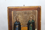 Икона святые Зосима и Савватий.  8*,5*7см, фото №3