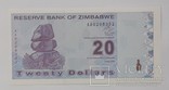 Зимбабве 20 долларов 2009 год unc, фото №2