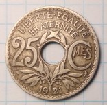 Франция 25 сантимов 1921 год, фото №2