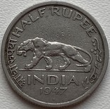 Индия 1/2 рупии 1947 год, фото №2