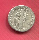 США 10 центов (дайм) 1945 ,,D,,, фото №3