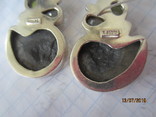 Серебряные серьги ручной работы 925 пробы с пиритизированный аммонит, фото №8