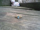 Золотое кольцо с голубым топазом, фото №5