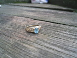Золотое кольцо с голубым топазом, фото №10