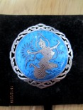 Брошь серебро 925 с голубой эмалью Сиам(Тайланд) 1940-50, фото №2