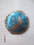 Брошь серебро 925 с голубой эмалью Сиам(Тайланд) 1940-50, фото №6