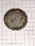 Монета 5 марок Германия. Пауль фон Гинденбург. 1935 год. Серебро., фото №2