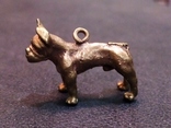 Бульдог собака бронза коллекционная миниатюра брелок, фото №3