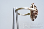 Серебрянный перстень чешские гранаты сердолик- глаз Венеры, фото №9