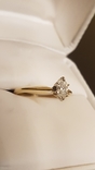 Золотое кольцо  с бриллиантом 0.3 карат, фото №6