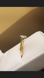 Золотое кольцо  с бриллиантом 0.3 карат, фото №8