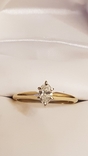 Золотое кольцо  с бриллиантом 0.3 карат, фото №2