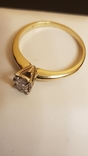 Золотое кольцо с бриллиантом 0.2 карат, фото №4