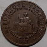 Индокитай 1 цент 1887 год, фото №2