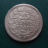 25  центов  1940  Нидерланды серебро   (Й.5.40)~, фото №2