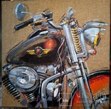Картина Harley-Davidson. Художник Ellen ORRO. джут/акрил. 50х50, 2019 г., фото №2