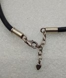 Lovelinks кожанный шнурок серебро с бусиной позолота, фото №5