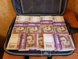 Сумка-дипломат с деньгами 100 гривень ( Муляж) Бутафорские деньги, фото №2