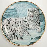 "Снежные барсы" красивая декоративная коллекционная тарелка Англия фарфор, фото №2