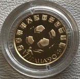 Монетовидная медаль Италия-90 золото 4 грамма 917’, фото №5
