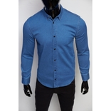 Рубашка мужская джинсовая Figo 16000-2 синий джинс, фото №2
